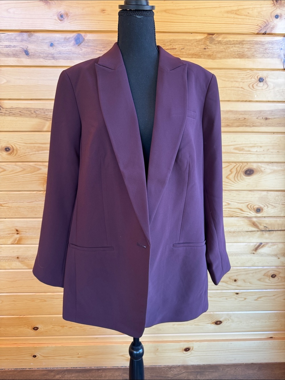 Express Plum Single-Button Tailored Blazer